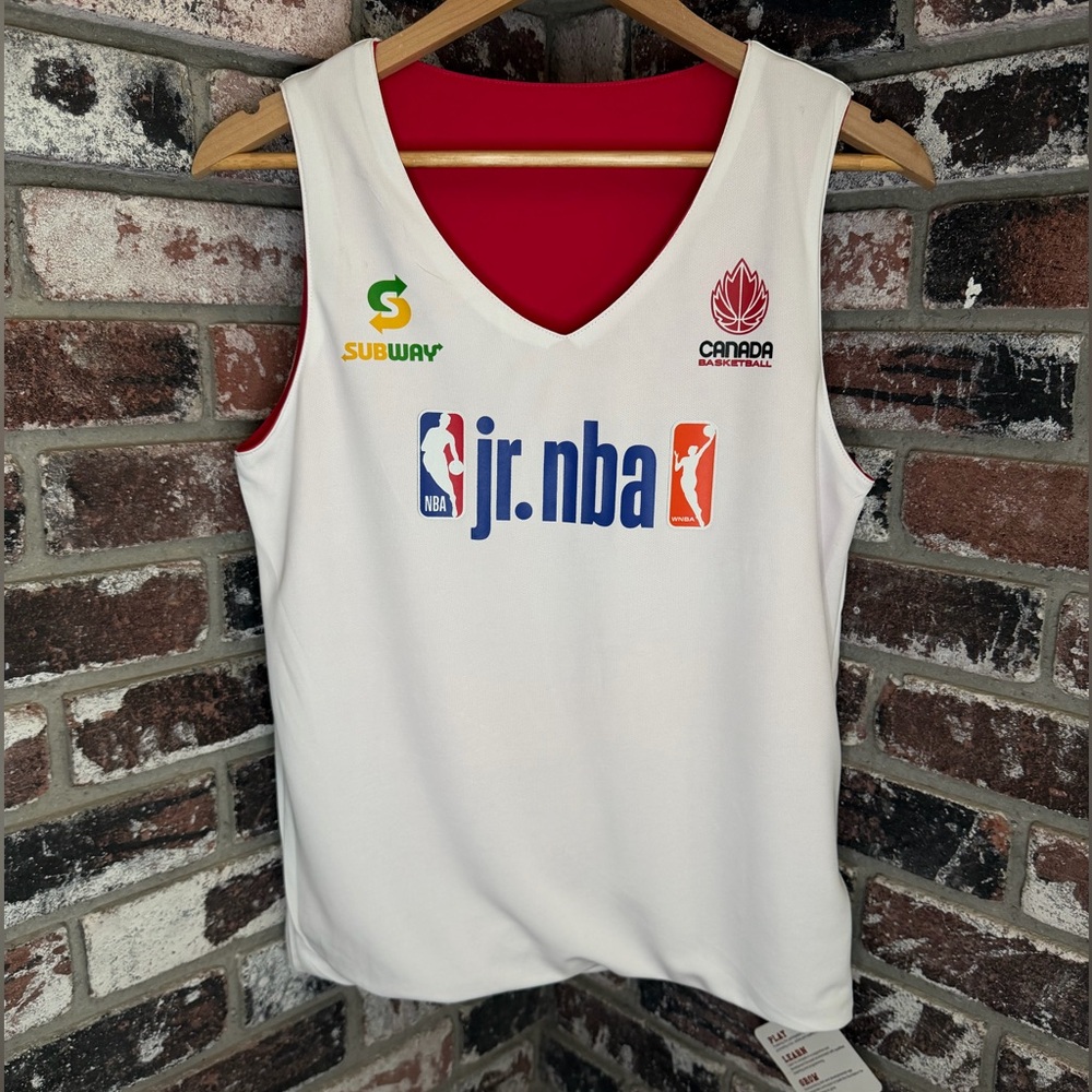 NWT Jr. NBA Subway • Canada Reversible White/Red Tank Top Jersey